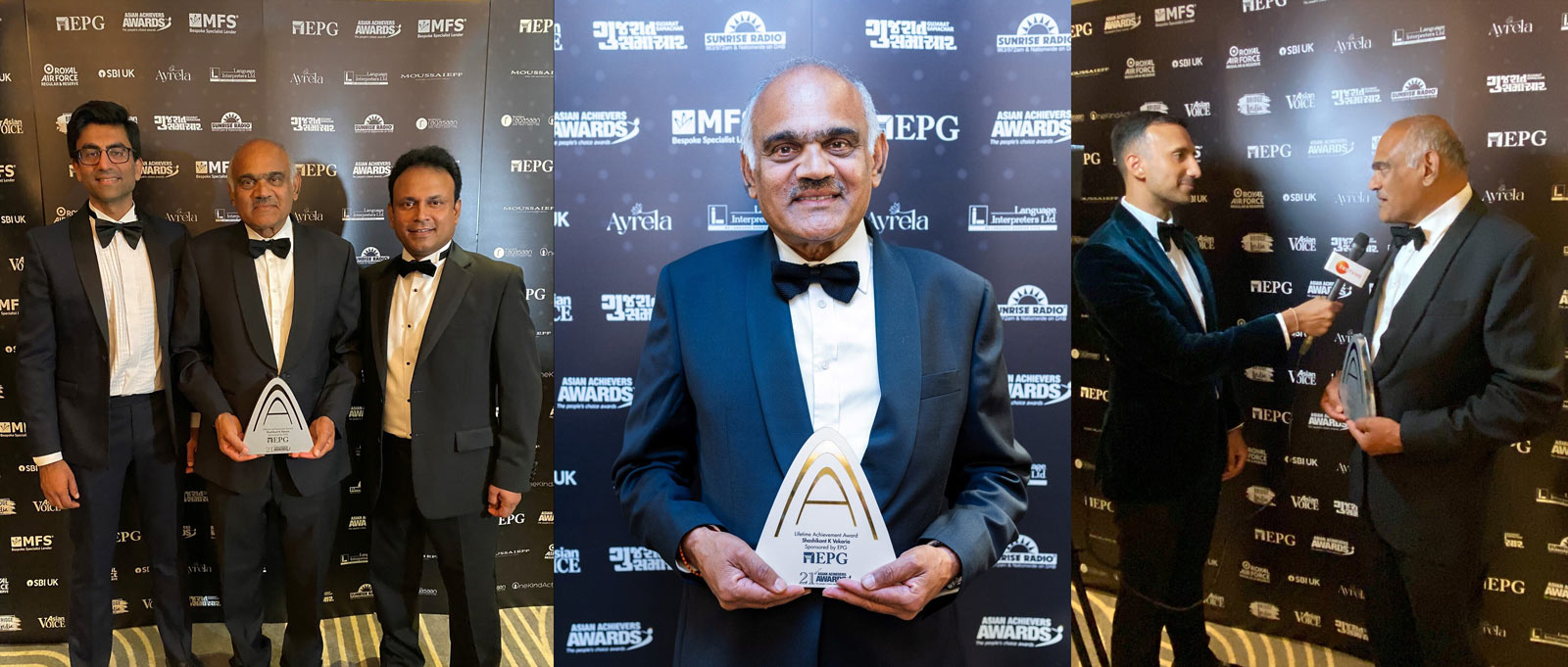 Shashi Vekaria Honoured with Lifetime Achievement Award at Asian Achievers Awards